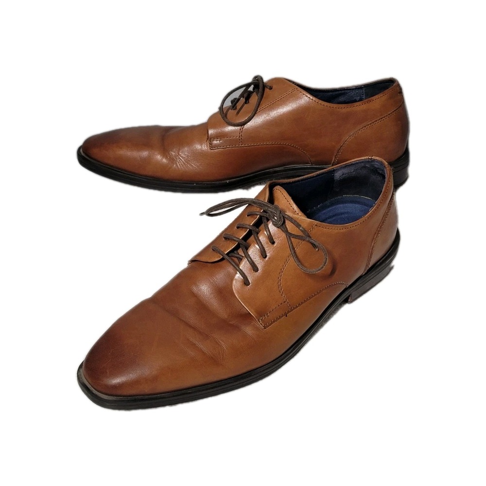 Cole Haan Grand Leather Shoes Mens 11 Brown Comfort Oxford Plain Toe Prep